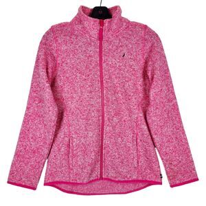 NAUTICA Jacket NAUTEX Girls Teen XL (16) Pink Fleece Full Zip Athleisure Outdoor